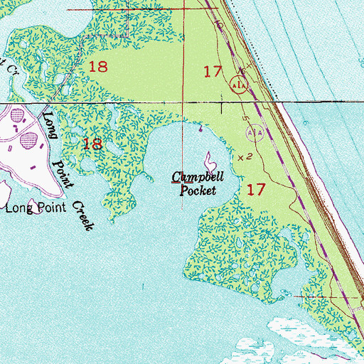 Topographic Map of Campbell Pocket, FL