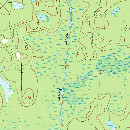 Topographic Map of Camps Canal, FL