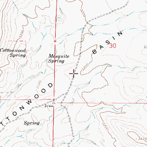 Topographic Map of Cottonwood Basin, AZ