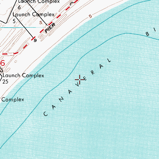 Topographic Map of Canaveral Bight, FL