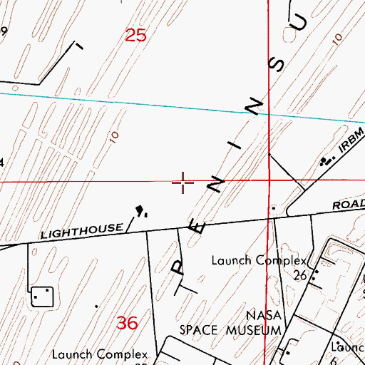 Topographic Map of Canaveral Peninsula, FL