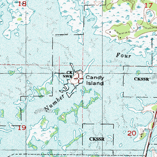 Topographic Map of Candy Island, FL