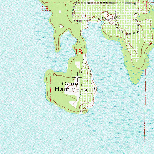 Topographic Map of Cane Hammock, FL