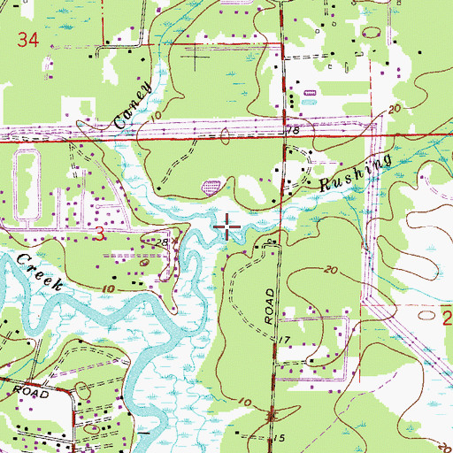 Topographic Map of Caney Branch, FL