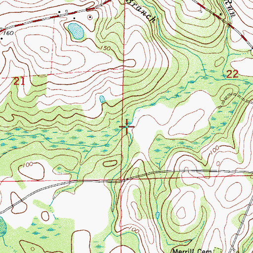 Topographic Map of Caney Branch, FL