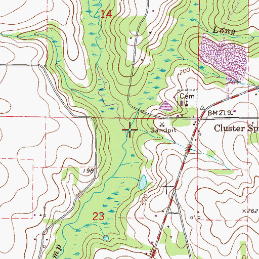 Topographic Map of Caney Creek, FL