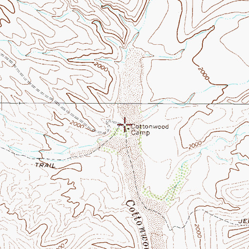 Topographic Map of Cottonwood Camp, AZ