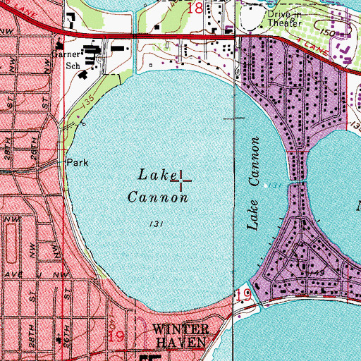 Topographic Map of Lake Cannon, FL