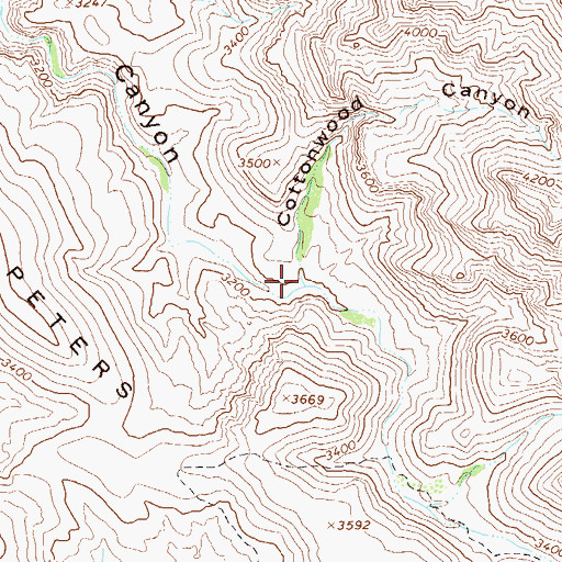 Topographic Map of Cottonwood Canyon, AZ