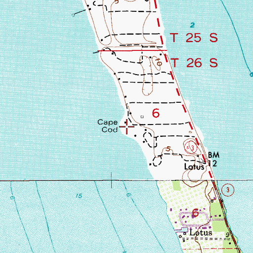 Topographic Map of Cape Cod, FL