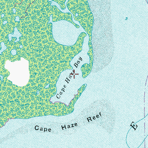 Topographic Map of Cape Haze Bay, FL
