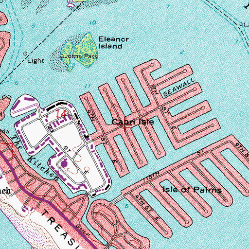 Topographic Map of Capri Isle, FL