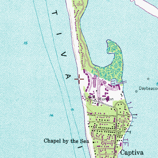 Topographic Map of Captiva Island, FL