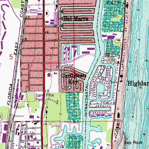 Topographic Map of Caribbean Key, FL