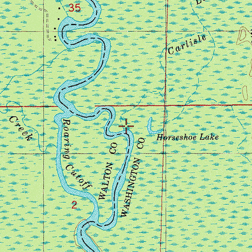Topographic Map of Carlisle Lake, FL