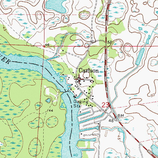 Topographic Map of Carlson, FL