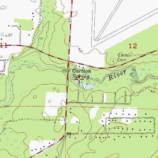 Topographic Map of Carlton Spring, FL