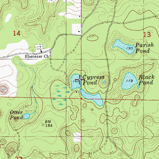 Topographic Map of Cypress Pond, FL