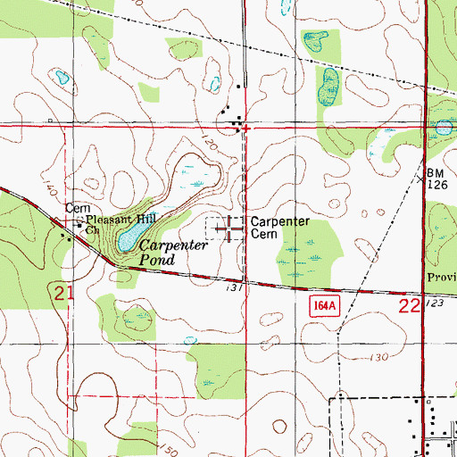Topographic Map of Carpenter Cemetery, FL
