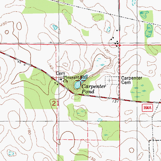Topographic Map of Carpenter Pond, FL