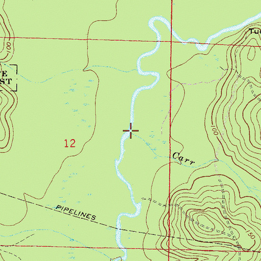 Topographic Map of Carr Branch, FL