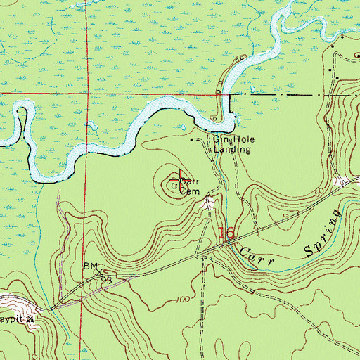 Topographic Map of Carr Cemetery, FL