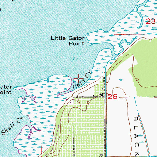 Topographic Map of Carr Creek, FL