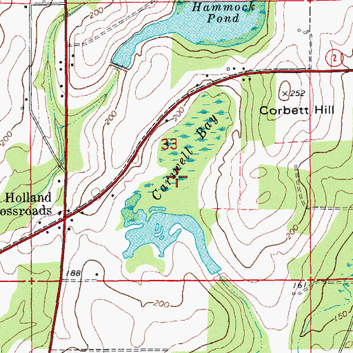 Topographic Map of Carswell Bay, FL