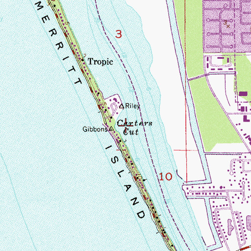 Topographic Map of Carters Cut, FL