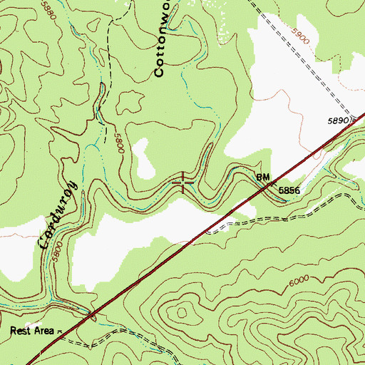 Topographic Map of Cottonwood Canyon, AZ