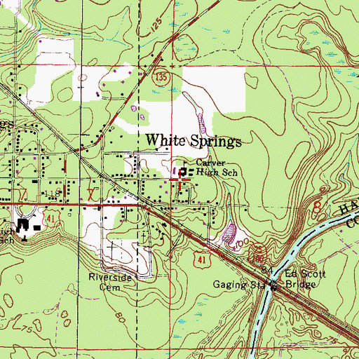 Topographic Map of Carver High School, FL