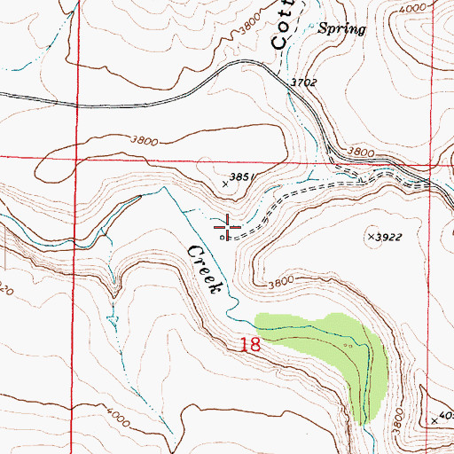 Topographic Map of Cottonwood Canyon, AZ