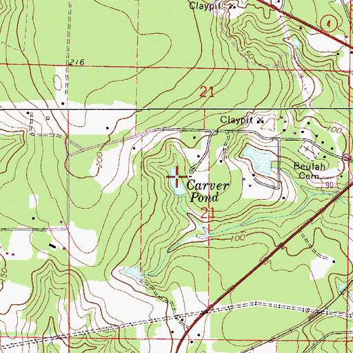 Topographic Map of Carver Pond, FL