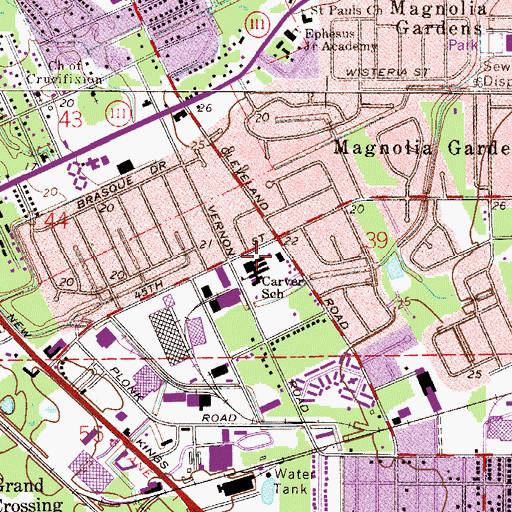 Topographic Map of George Washington Carver Elementary School, FL