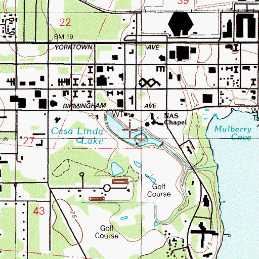 Topographic Map of Casa Linda Lake, FL
