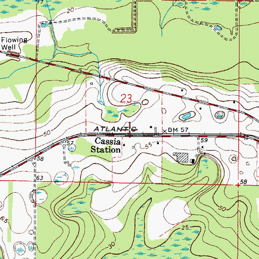 Topographic Map of Cassia Station, FL