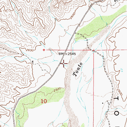 Topographic Map of Cottonwood Creek, AZ