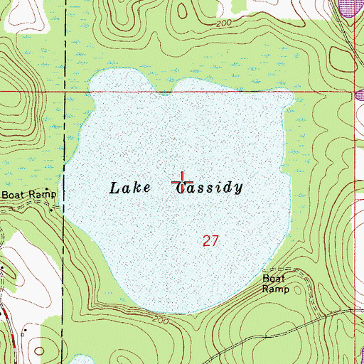 Topographic Map of Lake Cassidy, FL
