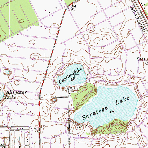 Topographic Map of Castle Lake, FL