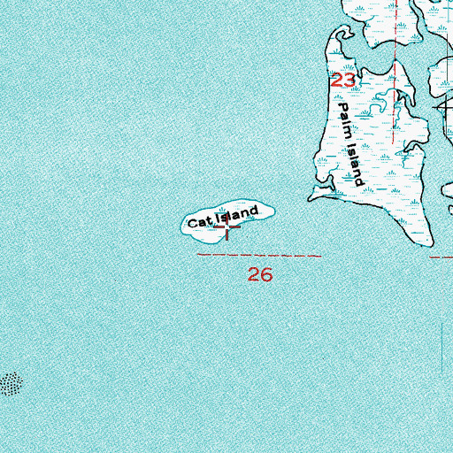 Topographic Map of Cat Island, FL