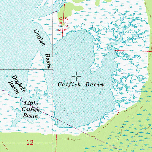 Topographic Map of Catfish Basin, FL