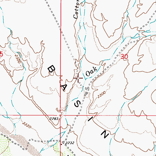 Topographic Map of Cottonwood Creek, AZ