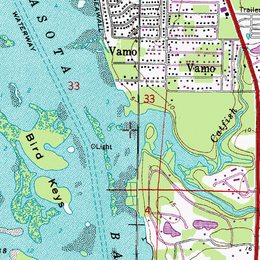 Topographic Map of Catfish Creek, FL