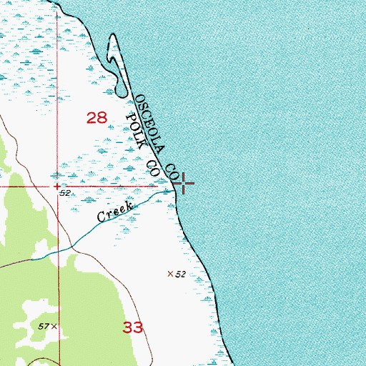 Topographic Map of Catfish Creek, FL