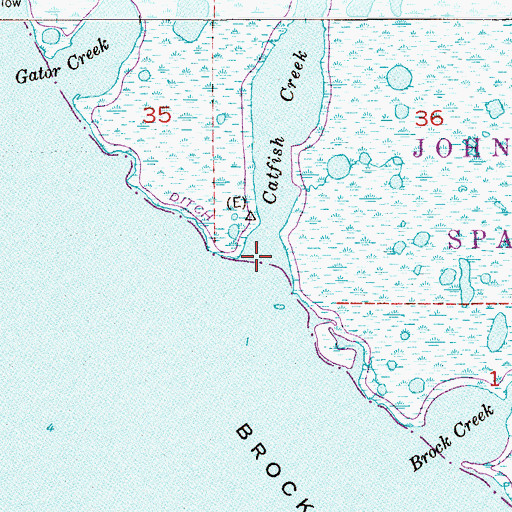 Topographic Map of Catfish Creek, FL