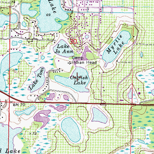 Topographic Map of Catfish Lake, FL