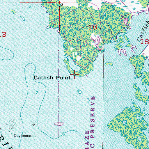 Topographic Map of Catfish Point, FL