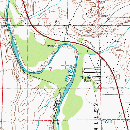 Topographic Map of Cottonwood Creek, AZ