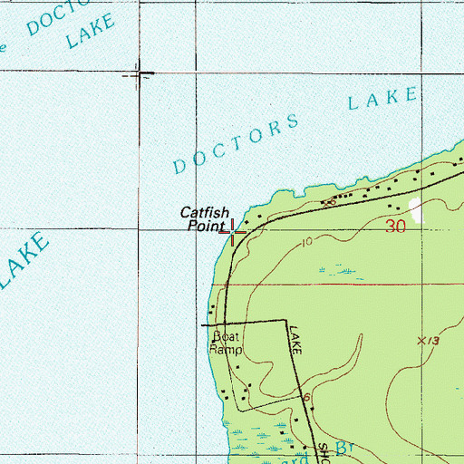 Topographic Map of Catfish Point, FL