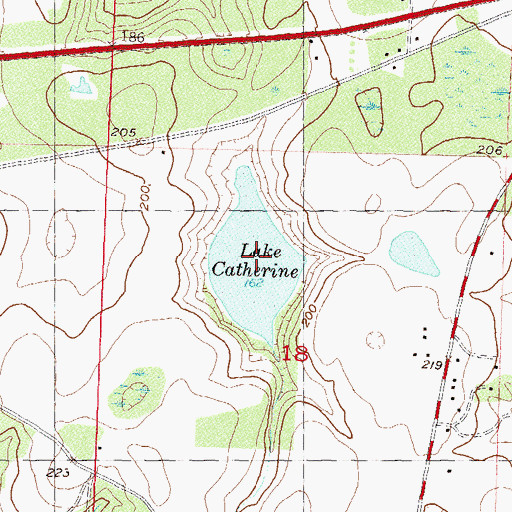 Topographic Map of Lake Catherine, FL